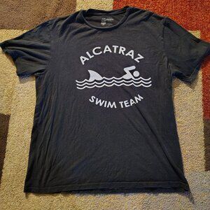 Arka XL Alcatraz Swim Team Black T Shirt 100% Cotton Short Sleeve Funny T Shirt.